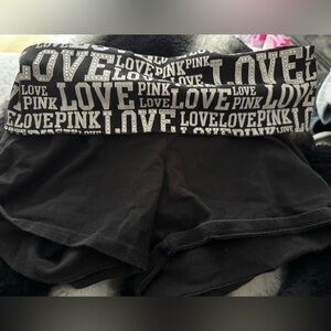 PINK Victoria's Secret Black and White Yoga Shorts